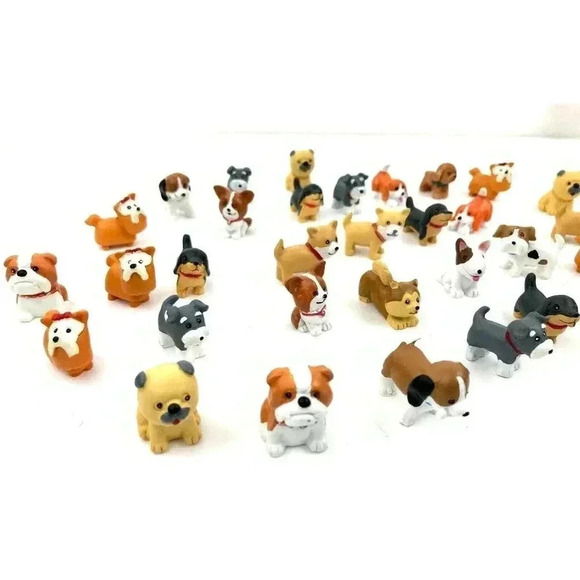 34 pc Tiny Dogs Miniature Figurines Crafts Various Breeds NEW Puppy Pet - Picture 3 of 12